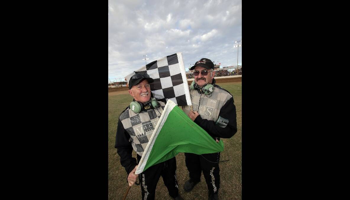 Lucas Oil Grand Annual Sprintcar Classic: Left to right Graeme Robinson and Patrick McKeever were given life time Awards . 130126DW55 Picture DAMIAN WHITE