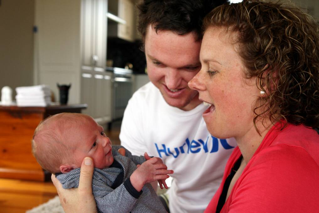 Matt and Carina Lane with new son Phoenix Eli.