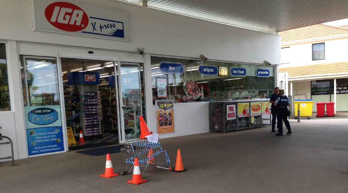 The Mortlake Road IGA is still open despite being treated as a crime scene this morning.