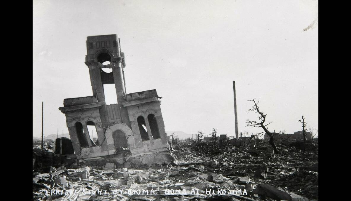 Photo of Hiroshima after the atomic bomb was dropped, from the collection of Grant Warnock,