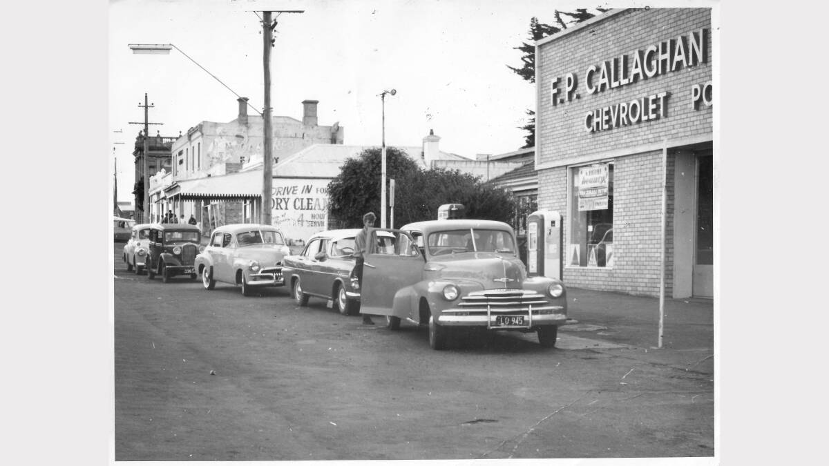 Warrnambool's first self-serve petrol pump on Fairy Street in the 1950s. SOURCE: Warrnambool & District Historical Society.