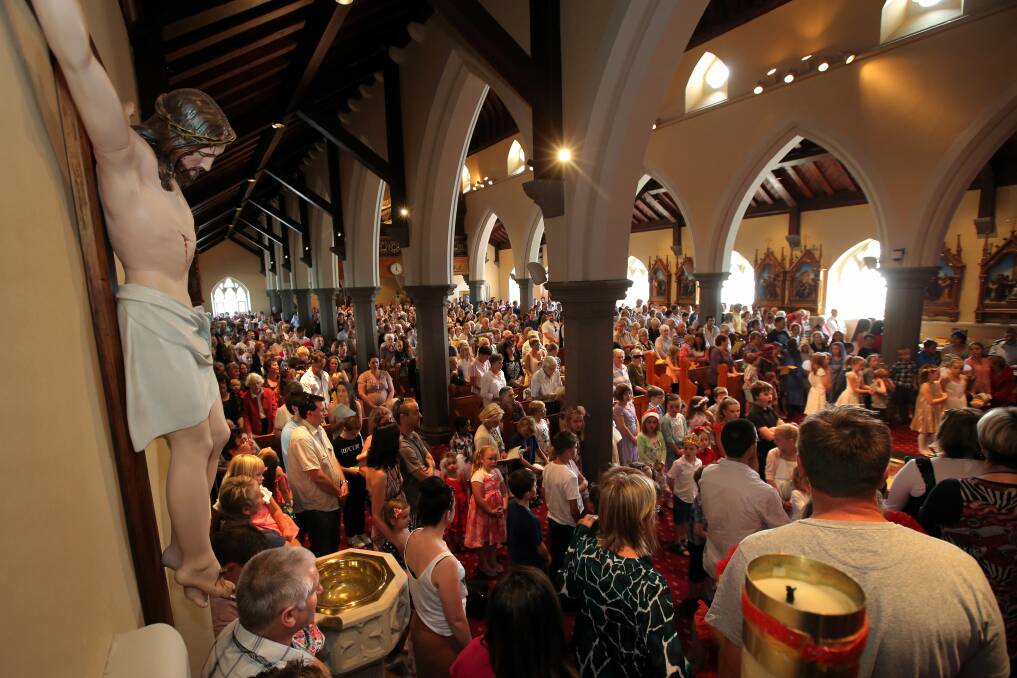 St Joseph's Catholic Church was packed at the Christmas Eve service in Warrnambool.
