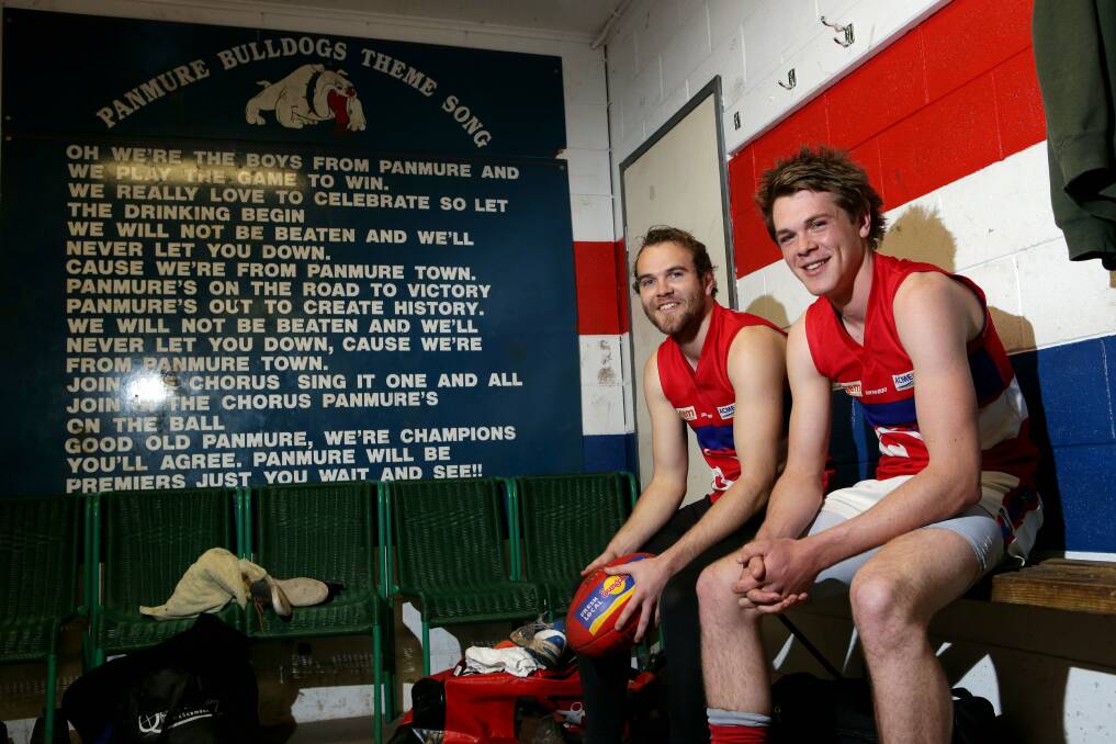 Brothers Jye Bidmade, aged 25, and Jeremy Bidmade, 19, are representing Panmure in the WDFNL grand final this weekend.  Picture:LEANNE PICKETT