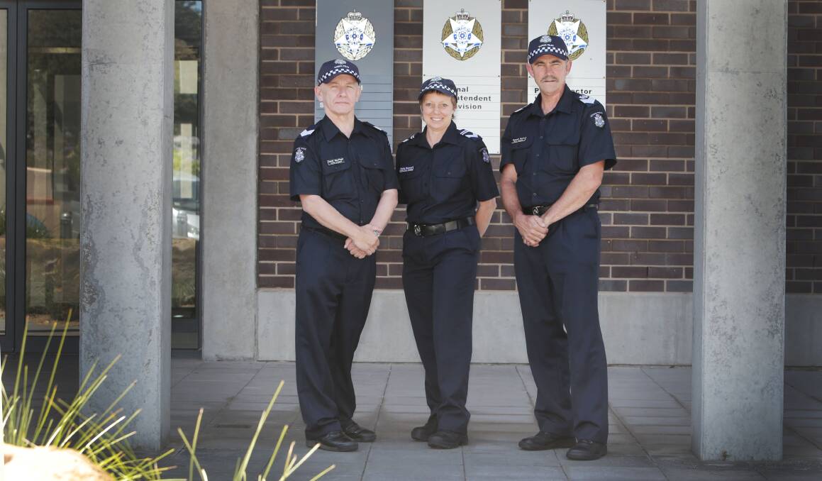 Acting Sergeant David Macphail, Leading Senior Constable Trudy Morland and Senior Sergeant Russell Tharle show the new police uniforms.  Picture: ANGELA MILNE