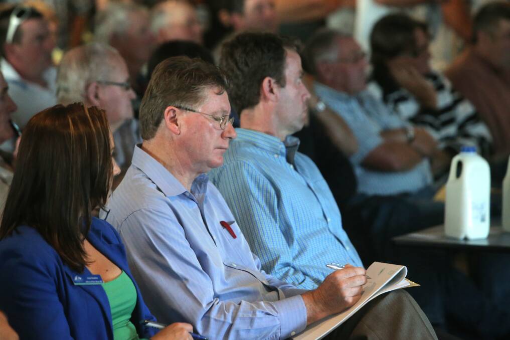 South West Coast MP Denis Napthine was among the 600 people at the dairy crisis meeting in Noorat.
