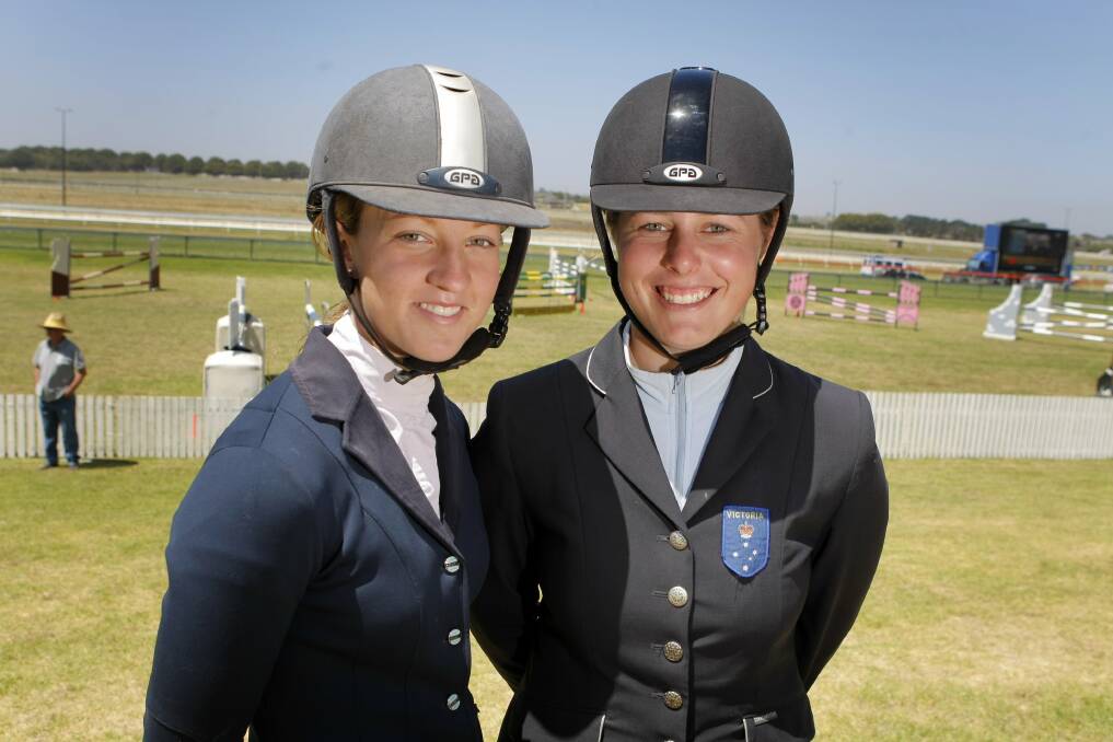 Showjumpers Melissa Julius (left), of Hawkesdale, and  Kristy Haworth, of Mortlake, are off to New Zealand.