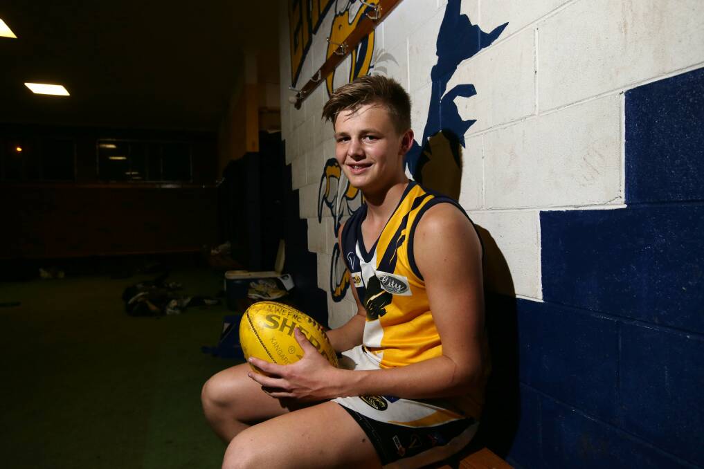 North Warrnambool Eagles football training, pictured is Sam McLachlan. Picture: AARON SAWALL