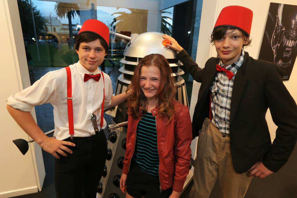 Dr Who fans Keelan Mast, 13, Charlotte Johns, 11, and Dante Colliton, 12.