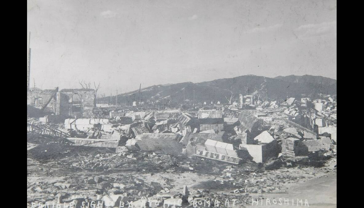 Photo of Hiroshima after the atomic bomb was dropped, from the collection of Grant Warnock,