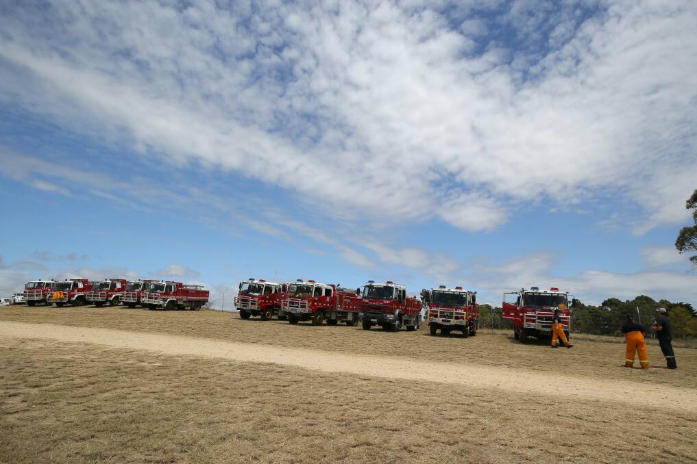 CFA members at the Dartmoor oval staging area.