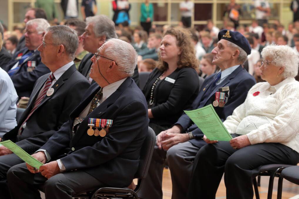 Legatees attending Brauer College's Remembrance Day ceremony. Picture: ROB GUNSTONE