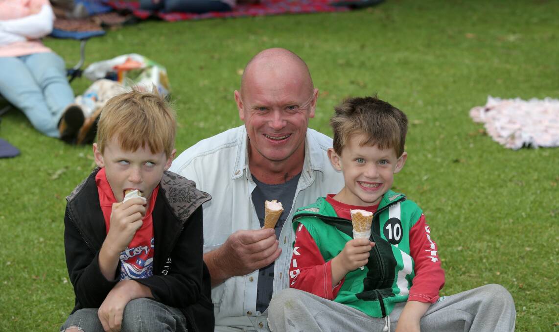 Zack, 7, Tommy, 5, and Alistair Wilby from Warrnambool. 