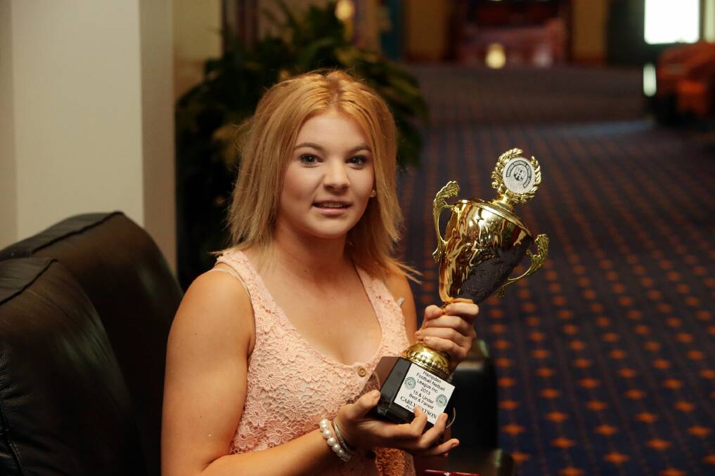 Carly Watson, 14 from Port Fairy FNC won the netball 15 & Under Best & Fairest.  Picture:LEANNE PICKETT