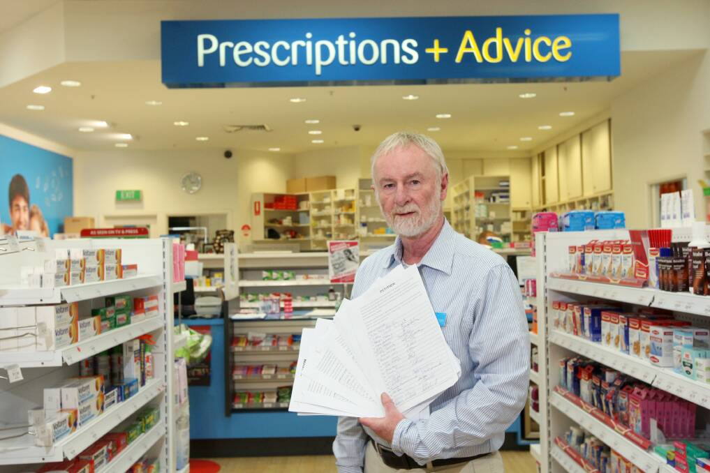 Pharmacist Dennis Ham from Amcal at Gateway Plaza has organised a petition against changes to the PBS. Picture: