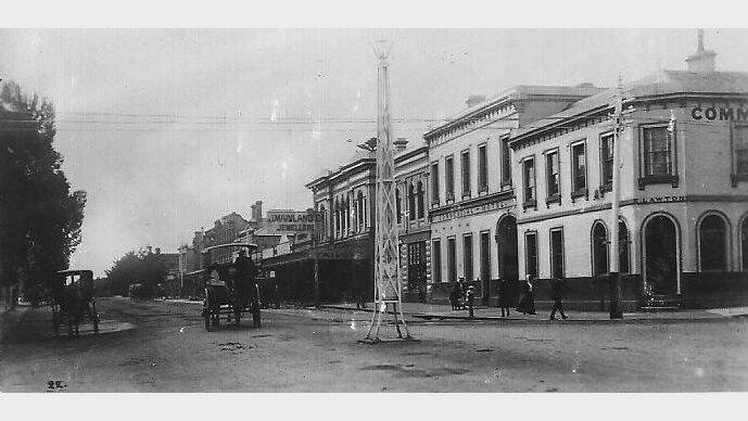 The corner of Timor Street and Liebig Street looking west in the 1880s. SOURCE: Warrnambool & District Historical Society.