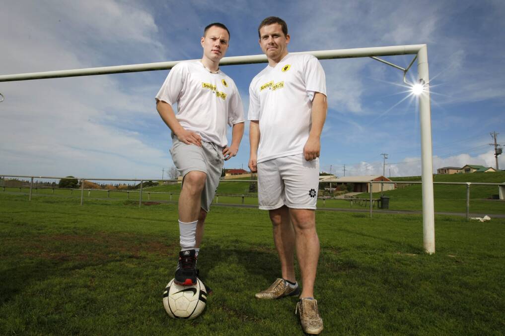 Jetty Flat Rangers players Jason Sutton, originally from Ireland, and Michael Romanes, originally from Scotland, will take to the field in the Grand Final against Hamilton, as well as each fighting to win the Golden Boot. Picture: ROB GUNSTONE